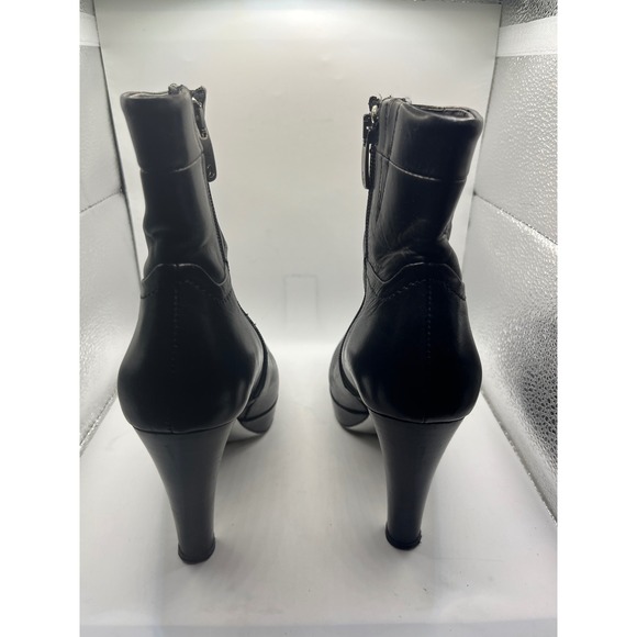 Donald Pliner Black Leather Platform Stiletto Ankle Boots Women's Size 7M - Picture 2 of 8